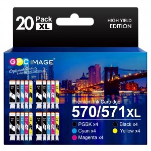 promo GPC Image 570 571 XL Cartouche d'encre Compatibles pour Canon 571 pour Cartouche pour Canon TS5055 pour PIXMA TS5050 MG5750 TS5053 MG6852 MG6850 MG5700 MG5752 MG5753 (20 Pack)