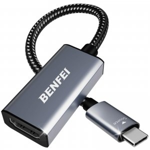 promo Adaptateur USB C vers HDMI 4K, Adaptateur BENFEI Thunderbolt 3/4 vers HDMI Compatible avec iPhone 15 Plus Pro Max, MacBook Pro 2023/22/21/20, Samsung Galaxy S10/9[Coque en Aluminium et câble en Nylon]