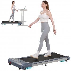 promo Tapis Roulant avec Télécommande et écran LCD Moteur 2.5HP Walking Pad Tapis de Course Ultra Silencieux Compact pour Maison/Bureau Pas d'assemblage