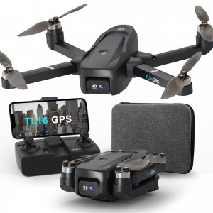 promo TL16 GPS Drone avec Caméra 4K pour Adultes Débutants Moteur Sans Balais Drones Retour Automatique à la Maison Follow Me Transmission 5G WiFi FPV 2 Camera Quadcopter RC Pliable UAV C0 Moins de 249g