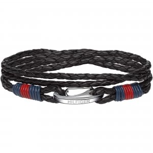 promo Tommy Hilfiger Jewelry Bracelet pour Homme en Cuir Noir - 2700534