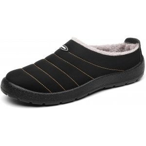 promo Mishansha Chaussons Hiver Femme Homme Pantoufles Chaud Doux Chaussures D'Intérieur Extérieur avec Semelle Antidérapante, Noir Minuit, 39 EU