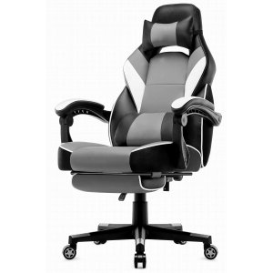 promo Intimate WM Heart Chaise Gaming, Fauteuil Gamer Ergonomique, Siège Gamer avec Dossier Haut, Fauteuil de Bureau avec Assis Rembourré, Repos-Pieds Pliable, Accoudoirs Réglables (Gris)