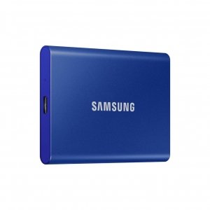 promo Samsung SSD Externe T7 2 To, Bleu, MU-PC2T0H/WW, Vitesse de lecture/écriture jusqu'à 1050 Mo/s, Sécurisation par mot de passe