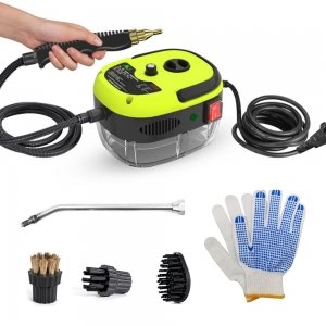 promo Irishom 2500W Portable Nettoyeur Vapeur Haute Température Pressurisé Vapeur Machine de Nettoyage avec Têtes de Brosse et Gants pour Meubles de Cuisine Salle de Bains Voiture