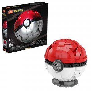 promo MEGA Construx Pokemon Poké Ball Géante à Construire, Jeu de Briques de Construction, 303 pièces, pour Enfant dès 10 Ans, HBF53