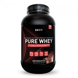promo EAFIT | Pure Whey | Pour la Prise de Muscle et le Fitness | Homme et Femme | 31g de Protéines + 7g de BCAA + 11 Vitamines par Shaker | Assimilation Rapide| Double Chocolat 2,2Kg