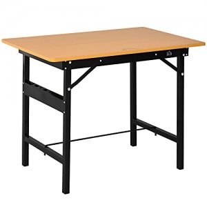 promo HOMCOM Établi Atelier Pliant Table de Travail Pliable avec règle et rapporteur MDF Table Atelier 100 x 60 x 75,5 cm Jaune Noir