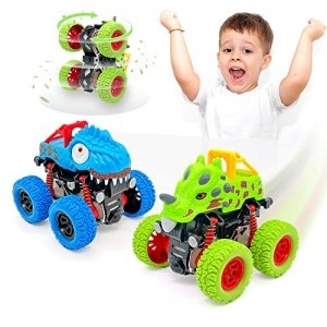 promo Voiture Jouet Lot de 2 Monster Truck Dinosaure, Cars Bebe Jeux Camion Enfant Garçon Cadeau 2 3 4 5 Ans