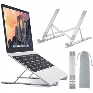 promo BONTEC Support Ordinateur Portable de 10”-17,3”, Support PC Portable Ventilé en Aluminium 7 Niveaux Réglables, Refroidisseur Ergonomique Compatible avec MacBook, Lenovo, Dell, HP, Laptops Tablettes