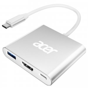 promo Acer Adaptateur USB C vers HDMI 3en1, Adaptateur Multiport AV Numérique USB C avec HDMI 4K 30Hz,100W PD Charge,USB 3.0, Câble Type C pour MacBook Pro/Air, Galaxy, Surface etc.