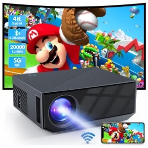 promo ZDK Mini Videoprojecteur,projecteur Video Portable Native 1080P,Retroprojecteur Home Cinéma 20000 lumens,Compatible iOS/Android/PC/PS5/TV Stick/HDMI/USB(Gris)