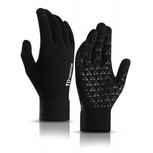 promo TRENDOUX Gants de Conduite Homme Toucher écran,Workout Velo Trek Tricot Thermique Chaud Hiver - Tactile Doux Chaud en Laine - Stretch Gants pour Smartphones Tablettes- Noir L