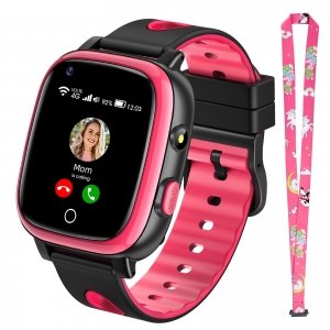 promo PIULAXIU Montre Connectée Enfant 4G avec Appels Vidéo et Téléphoniques Longs, SOS, GPS, avec Localisation en Temps Réel et Mode Scolaire, Excellent Cadeau pour Garçons et Filles de 5 à 14 Ans (Rose)