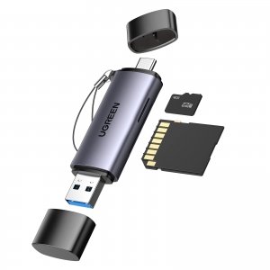 promo UGREEN Lecteur de Carte SD USB C et USB 3.0 Micro SD Adaptateur de Carte SD en Aluminium 5 Gbps Compatible avec iPhone 16 Plus Pro Max 15 MacBook Pro Air M4 M2 iPad Galaxy Tab S9 A9 Galaxy S24 Ultra