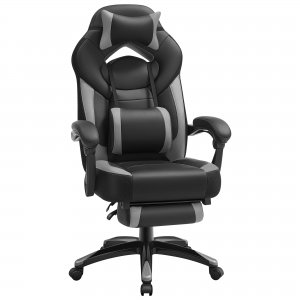 promo SONGMICS Fauteuil Gamer Ergonomique, Chaise Gaming, Fauteuil de Bureau, avec Repose-Pieds télescopique, Appui-tête réglable, Support Lombaire, capacité de Charge 150 kg, Gris et Noir OBG77BG