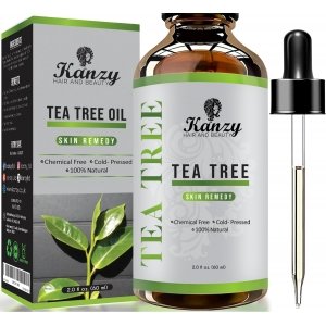 promo Kanzy Huile Essentielle Tea Tree Bio 60ml Naturelle Vegan Huile Arbre à Thé pour le Visage, Ongles et les Soins de la peau Huile