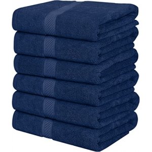 promo Utopia Towels Lot de 6 Serviettes de Bain, 100% Coton filé à l'anneau 60 x 120 CM Serviettes légères et très absorbantes, Serviettes de Haute qualité pour hôtels, spas et salles de Bain Bleu Marine