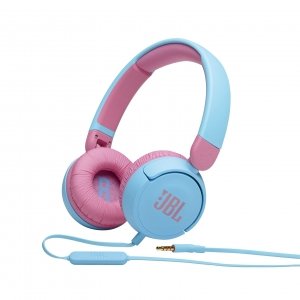 promo JBL JR310 – Casque filaire avec micro pour enfants – Léger, confortable et pliable – Avec volume limité à 85 dB – Livré avec un jeu d’autocollants – Bleu et rose