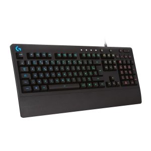 promo Logitech G213 Prodigy, Clavier Gamer, Eclairage RGB LIGHTSYNC, Résistant aux Éclaboussures, Personnalisable, Commandes Multimédia Dédiées, Français AZERTY - Noir