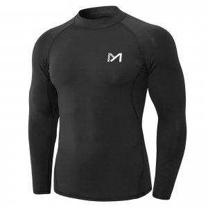 promo MEETYOO Tee Shirt Compression Homme Manche Longue, Baselayer Maillot Running Vetement Fitness pour Sports Jogging Musculation