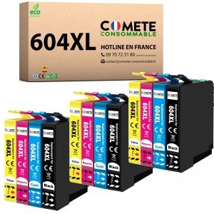 promo COMETE, Marque Française - 604XL - 12 Cartouches d'encre Compatibles avec Epson 604XL - pour Epson Expression Home XP-2200 XP-3205 XP-4205 Workforce WF-2930 WF-2935 WF-2950 (3 Noir et 9 Couleur)