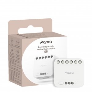 promo Aqara Module Relais Double T2 avec Matter, Nécessite HUB Aqara Zigbee 3.0, pour Portes de Garage et Chaudières, Interrupteur à Volets Roulants et d'éclairage, Supporte Homekit, Google Home et Alexa