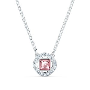 promo Swarovski Collier Angelic Square, rose, métal rhodié