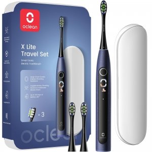 promo Oclean X Lite Brosse à Dents Électrique, 3 Brosettes, 5 Modes et Autonomie de 40 Jours, Brosse à Dents Électrique Sonique, Ideal pour Voyage, Étui de Voyage, Bleu Set