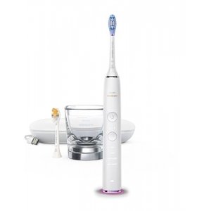 promo Philips Sonicare DiamondClean Smart 9400 - brosse à dents électrique, brosse à dents électrique avec application, capteur de pression, détection de la tête de brosse, blanc, modèle HX9917/88