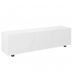 promo HOMCOM Meuble TV Banc TV Support TV pour télévision 1 Porte battante avec Compartiments jusqu'à 70 Pouces - 160 x 39 x 45 cm - Blanc laqué