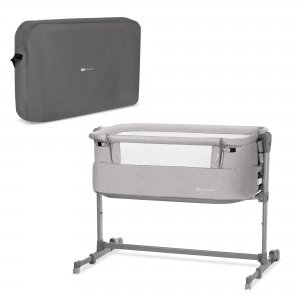 promo Kinderkraft NESTE UP Lit bébé cododo, avec matelas de la naissance, Réglage de la hauteur, Facile adapter au lit du parent, Pieds réglables, Sac de Transport inclus, Gris Clair