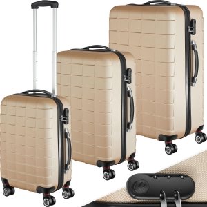 promo TecTake® Set de Valise de Voyage 3 Tailles Valise Grande Taille Valise Cabine Petite Valise Sacs de Voyage Valise Maternité ABS avec roulettes Pivotantes 360° Cadenas Poignée télescopique