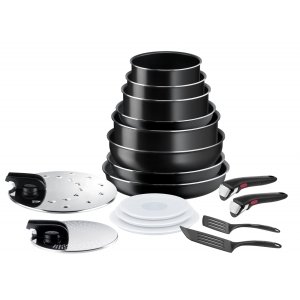 promo Tefal Ingenio Batterie de cuisine 17 p, Poêles, Casseroles, Wok, Sauteuse, Non induction, Revêtement antiadhésif, Empilable, Compatible lave-vaisselle, Fabriqué en France, Easy On L1599702