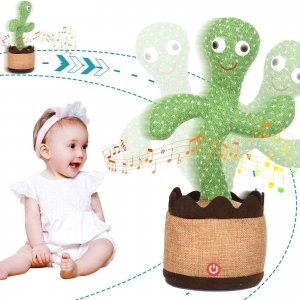 promo Cactus Qui Danse et Répète,Cactus Chantant ,jouet cactus qui repete,Cactus Parlant Repete Accessoire de Maison Cadeaux pour Enfants (Chant 120+Danse+Enregistrement+Éclairage)Peluche Décorative Jouet