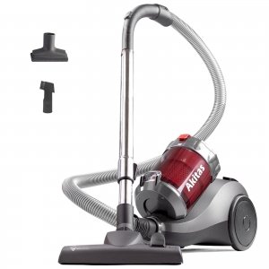 promo Akitas 800W Aspirateur cylindrique Puissant sans Sac avec tête de buse Allemande Wessel Werk pour sols durs et Tapis