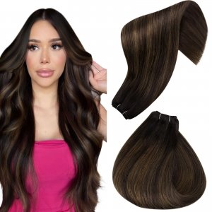 promo Hetto Extension de Cheveux Naturel Tissage Marron Extension Tissage Cheveux Naturels Balayage Marron Foncé A Brun Clair Extension Tissage Cheveux Humain 12 Pouces 70G/Paquet #2/8/2