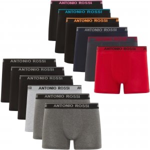 promo ANTONIO ROSSI (lot de 12) boxers ajustés pour hommes - Boxers pour hommes avec ceinture élastique - Boxers respirants et doux pour hommes à porter au quotidien - Sous-vêtements pour hommes