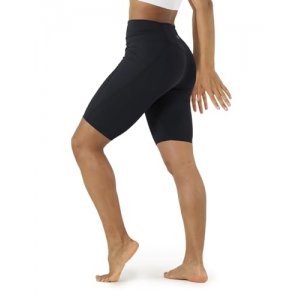 promo LAPASA Short de Sport & de Yoga Femme Legging Court Cycliste Fitness Gym Pilates Taille Haute Gainant Amincissant avec Poches L52B1 Noir S