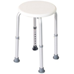 promo HOMCOM Tabouret de Douche réglable en Hauteur siège de Douche Ergonomique Pieds antidérapants Charge Max. 136 Kg alu HDPE Blanc