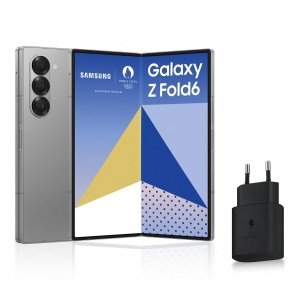 promo Samsung Galaxy Z Fold6, Smartphone Android 5G avec Galaxy AI, 256 Go, Chargeur secteur rapide 25W inclus, Smartphone déverrouillé, Gris, Version FR