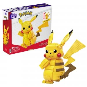 promo MEGA Pokémon Figurine Action Pikachu Articulée 33cm, Jeu De Briques De Constructionn pour Enfants Et Adultes, Modèle Pokémon À Collectionner avec 825 Pièces, Jouet pour Enfant de 8 Ans et Plus, FVK81