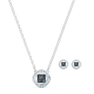 promo Swarovski Parure Angelic Square, gris, métal rhodié