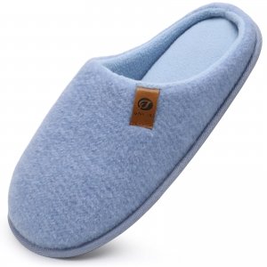 promo ONCAI Chaussons Homme Pantoufles à Hiver Chaussures Chaudes pour La Maison en Mousse à Mémoire de Forme, Laine en Peluche Doublée Avec Semelle en Caoutchouc Antidérapante Pur Bleu Taille 44