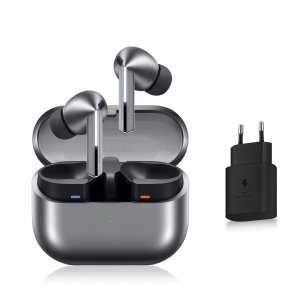 promo Samsung Galaxy Buds3 Pro, Écouteurs sans Fil, Réduction Active de Bruit, Bluetooth, Argent, Audio 360, Galaxy AI, chargeur secteur inclus, (Version FR) [Exclusivité Amazon]