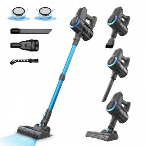 promo Aspirateur Balai sans Fil N300, 20KPa & 2 Vitesses, Aspirateur sans fil 175W, Aspirateur Léger, 40Min Autonomie, 6 en 1 Aspirateur Balai sans Sac pour Les Poils d'animaux, Tapis, Canapé, Voiture