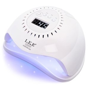 promo Kisspet Lampe 168W UV LED Séchoirs à Ongles 4 Minuteries 10/30/60/99S avec Capteur Automatique pour Toutes Les Gels, Blanc, 21*10cm-blanc