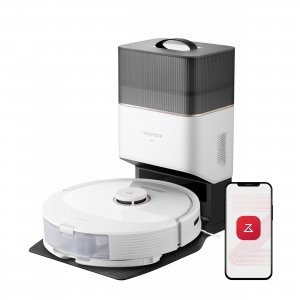 promo roborock Q8 Max Plus Aspirateur Robot avec Brosse DuoRoller, Robot Aspirateur Laveur avec Station 5500Pa, Robots Aspirateurs avec Navigation LiDAR, éVitement des Obstacles, Cartographie Multi-Niveaux