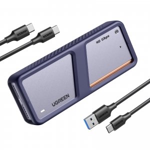 promo UGREEN Boîtier M.2 SSD NVMe 40 Gbps USB 4 Adaptateur Disque Dur Externe NVMe Aluminium M.2 2230 2242 2260 2280 Supporte Thunderbolt 3/4, Livré avec des Câbles USB A vers USB C et USB C vers USB C