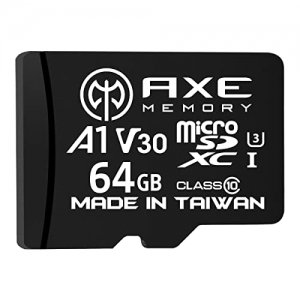 promo AXE MEMORY Carte Micro SD 64 Go - Mémoire MicroSDXC pour Nintendo Switch, GoPro, Drone, Smartphone, Tablette, 4K Ultra HD, A1 UHS-I U3 V30 C10, jusqu'à 95 Mo/s de Lecture, avec Adaptateur SD